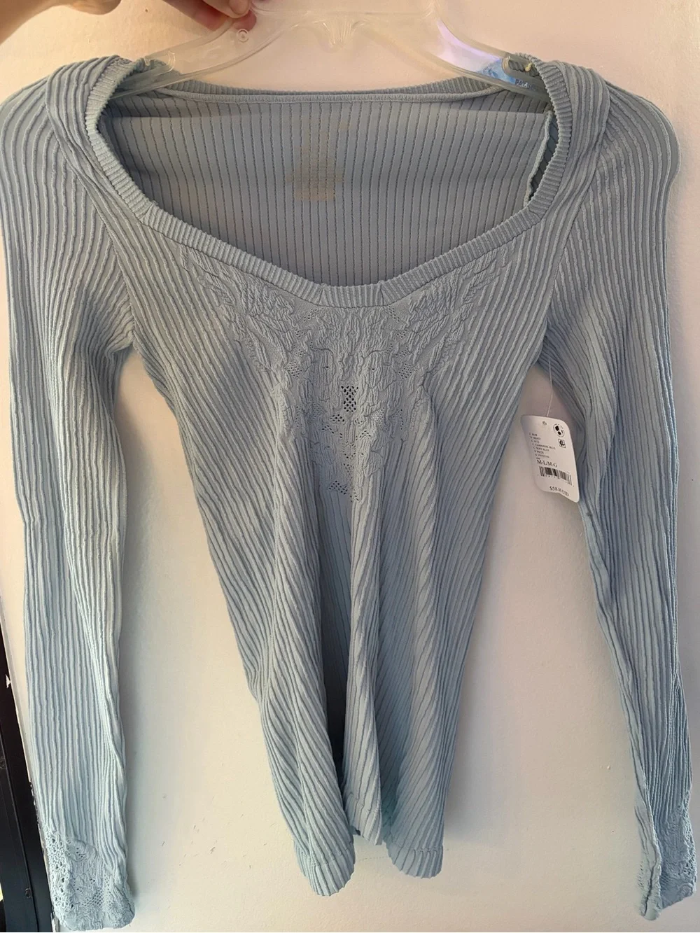 Free People Dynamic Duo Long Sleeve – Cashmere Blue M/L NWT